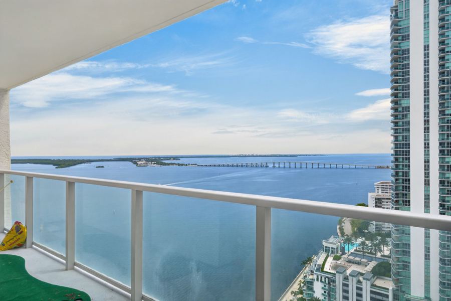 Balcony view over Biscayne Bay from Brickell