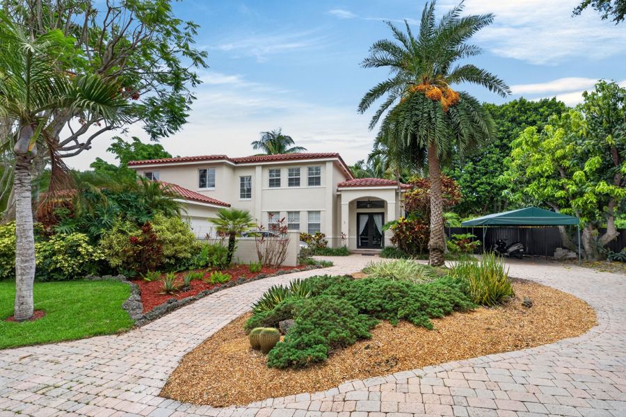 Two story Mediterranean home with paver drive, Palmetto Bay
