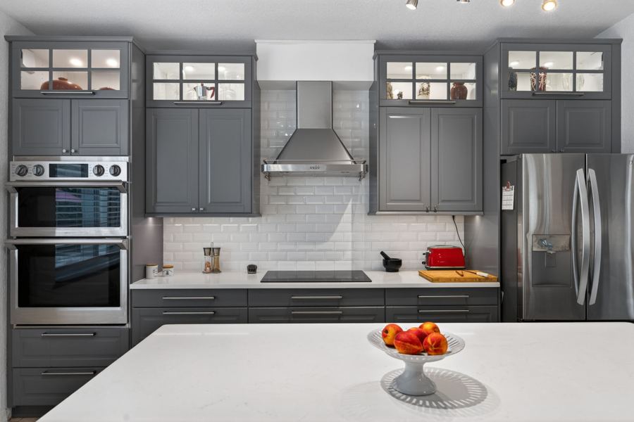 Grey shaker kitchen with island, Palmetto Bay